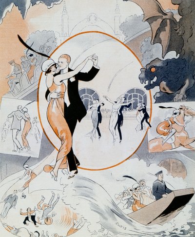 Cena de dança, da revista La Vie Parisienne, França de Vald