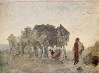 Abrahams Servant encontra Isaac a Bride, Rebekah de Valentin Aleksandrovich Serov