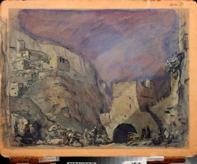 Decoração preparatória para a ópera "Judith" de Alexander Serov (1820-1871). Trabalho de Valentin Alexandrovich Serov (1865-1911), aguarela e têmpera sobre papel de Valentin Aleksandrovich Serov