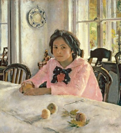Menina com pêssegos de Valentin Aleksandrovich Serov