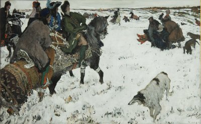 Pedro I na caça, 1902 de Valentin Aleksandrovich Serov