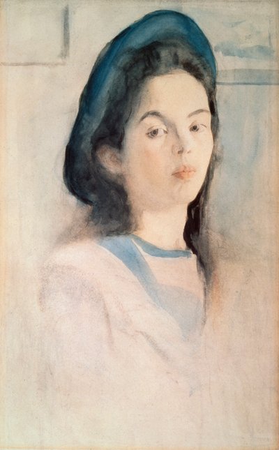 Retrato de uma mulher. Obra de Valentin Alexandrovich Serov (1865-1911), aquarela sobre papel de Valentin Aleksandrovich Serov