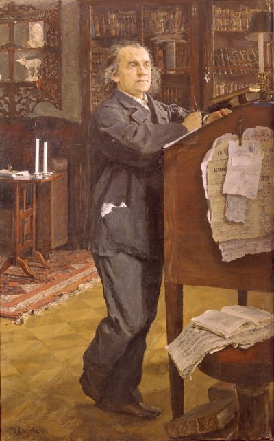 Retrato do compositor Alexander Serov 1820-1871, 1889 de Valentin Aleksandrovich Serov