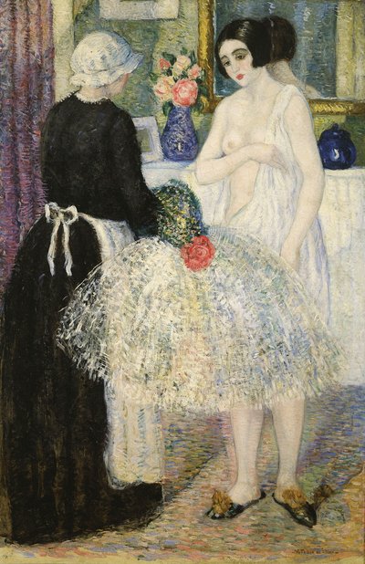 En El Camerin, c.1920 (óleo sobre tela) de Valentín Thibon de Libian