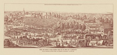 A vida numa cidade termal alemã em meados do século XVII (gravura) de Valentin Wagner