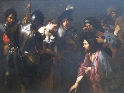 Cristo e a adúltera de Valentin de Boulogne