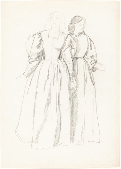 Estudo de Duas Moças [reto] de Valentine Cameron Prinsep