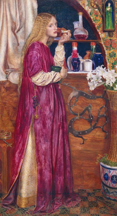 A Rainha estava na sala de estar, a comer pão e mel (óleo sobre painel) de Valentine Cameron Prinsep
