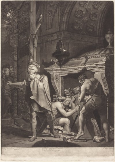 Miravan abrindo o túmulo de seus ancestrais, 1772. de Valentine Green
