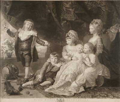 Princesa Augusta, Princesa Elizabeth, Príncipe Ernest, Príncipe Augustus, Príncipe Adolphus e Princesa Mary de Valentine Green