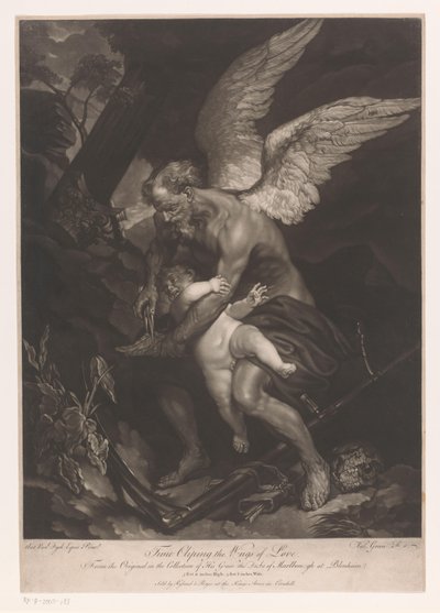 O Pai Tempo a cortar as asas do Cupido
Time Clipping the Wings of Love (título sobre o objecto) de Valentine Green