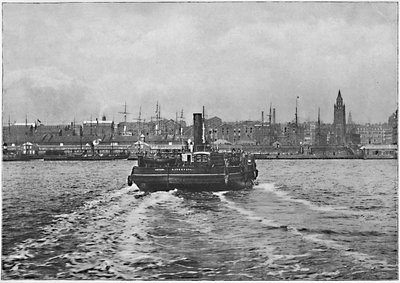 Liverpool, do Mersey, c1896 de Valentine and Sons Ltd