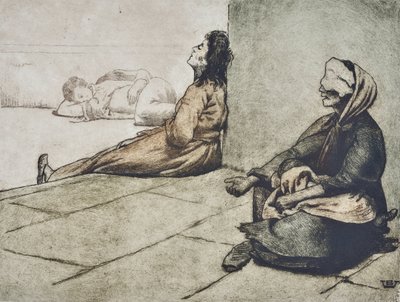 Mendigos napolitanos (desenho) de Valère Bernard