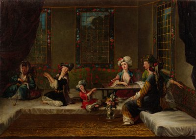 Mulheres Bordadas, década de 1730 de Vanmour