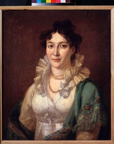 Retrato da Princesa Isabella de Conti (Retrato da Princesa Isabella de Conti) - Pintura de Vasili Andreyevich Tropinin (Vassili Tropinine) (1776-1857), óleo sobre tela, por volta de 1810 - arte russa do século XIX - Museu de Coleções Particulares em A Push de Vasili Andreevich Tropinin