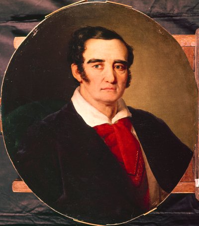 Retrato do pintor Giuseppe Angiolo Artari 1792-1863, década de 1830 de Vasili Andreevich Tropinin
