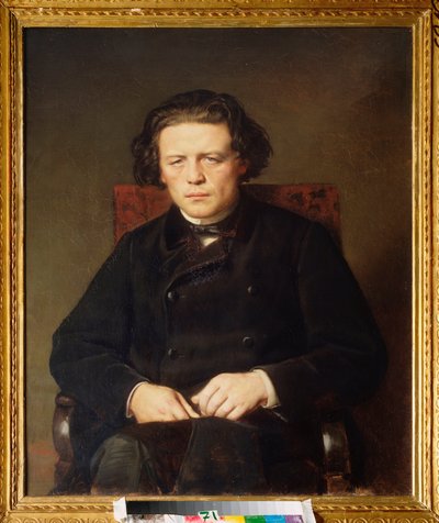 Retrato de Anton Rubinstein (1829-1894). Peinture de Vasili (Vassili) Grigoryevich Perov (1834-1882), huile sur toile de Vasili Grigorevich Perov