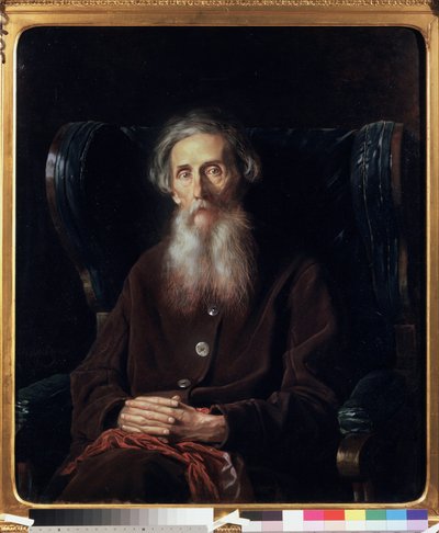 Retrato do escritor e lexicógrafo Vladimir Dahl (1801-1872). Pintura por Vasili (Vasili) Grigoryevich Perov (1834-1882), óleo sobre tela de Vasili Grigorevich Perov