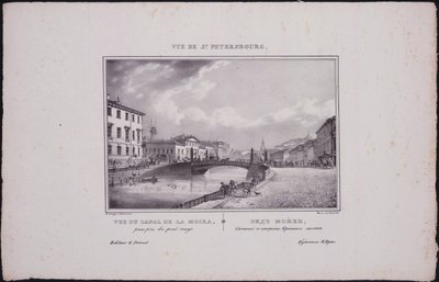 Vistas de São Petersburgo. Vista do rio Moika, 1833 de Vasili Semenovich Sadovnikov