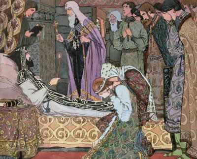 Leito de morte do grão-duque Dmitry de Don (1350-89), c.1910 de Vasili Vasil