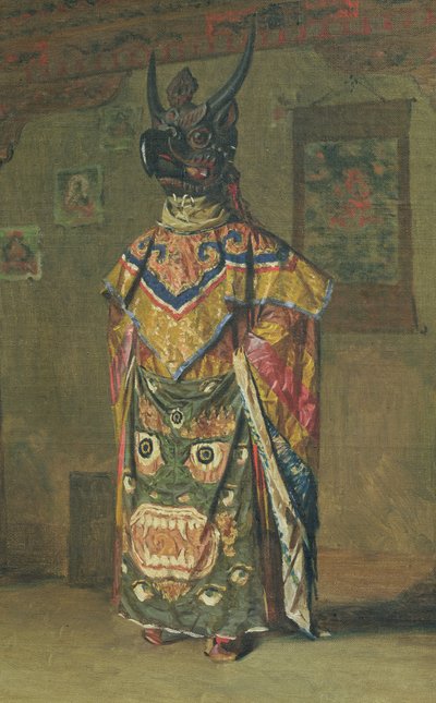 Lama budista durante o feriado no claustro de Pemionchi, 1874-76 de Vasili Vasilievich Vereshchagin