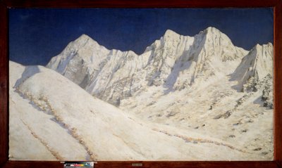Índia, neve no Himalaia (Índia, neve no Himalaia) - Pintura de Vasili Vasilyevich Vereshchagin (Vassili Vereshchagin) (1842-1904), óleo sobre tela de Vasili Vasilievich Vereshchagin