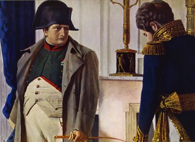 Napoleão Bonaparte e Jacques Lauriston (litografia a cores) de Vasili Vasilievich Vereshchagin