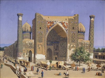 O Sherdar Madrasah na Praça Registan em Samarcanda, 1869-1870 de Vasili Vasilievich Vereshchagin