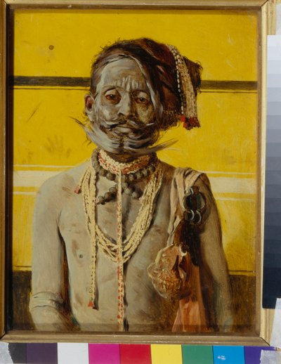 Um faquir (Um faquir) - Pintura de Vasili Vasilyevich Vereshchagin (Vassily Vereshchagin) (1842-1904), óleo sobre madeira (24,2x18,8 cm) de Vasili Vasilievich Vereshchagin