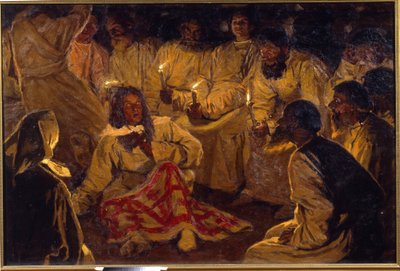 Les flagellants - khlists - khlysty - A seita khlysty - Konovalov, Vasiliy Vasilievich (1864-1908) - Lotzal Heritage Museum, Volsk de Vasili Vasilyevich Konovalov
