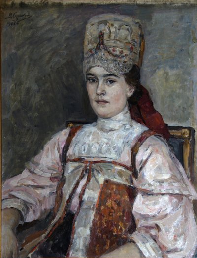 Retrato de Natalia Fyodorovna Matveyeva, 1908 de Vasilij Ivanovic Surikov