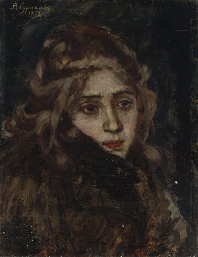 Princesa Maria Alexandrovna Menshikova. Estudo para Menshikov em Berezov, 1882 de Vasilij Ivanovic Surikov