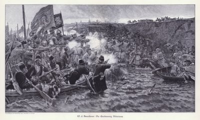 A Conquista da Sibéria por Yermak Timofeyevich (gravura) de Vasilij Ivanovic Surikov