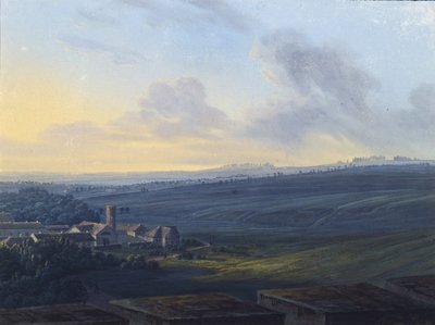 Vista de Tsarskoye Selo da Torre Branca, depois de 1826 de Vasily Andreyevich Zhukovsky