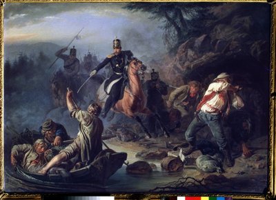 Uma escaramuça com contrabandistas da Finlândia, 1853 de Vasily Grigorievich Khudyakov
