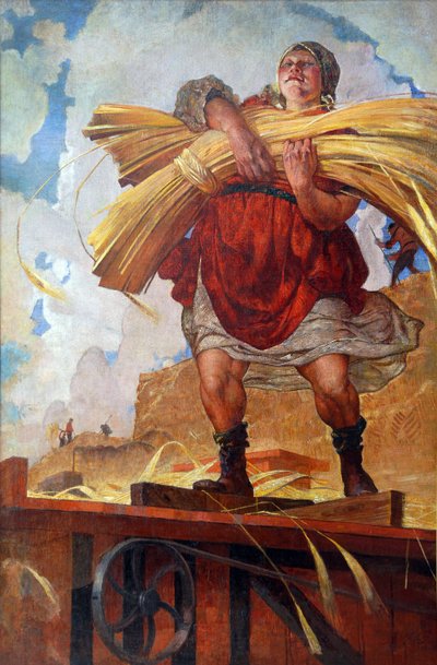 Agricultor colectivo par Kostyanitsyn, Vasily Nikolaevich (1881-1940). Óleo sobre tela de Vasily Nikolaevich Kostyanitsyn