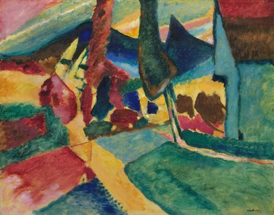 Paisagem com dois álamos, 1912. de Wassily Kandinsky