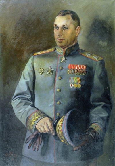 Retrato do Marechal da União Soviética e da Polónia, Konstantin Rokossovsky (1896-1968) de Vassily Nikolayevich Yakovlev