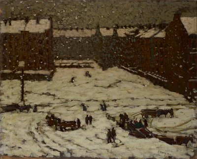 Subúrbio em tempo de neve de Václav Malý