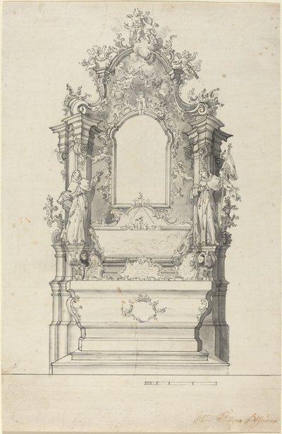 Altar rococó com túmulo relicário de Veit Königer