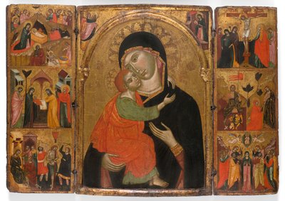 Tríptico da Virgem e do Menino com cenas da vida de Cristo de Venetian