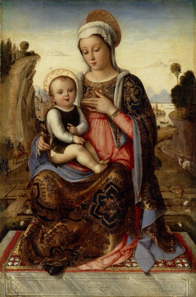 Virgem e criança, século XV de Venetian master