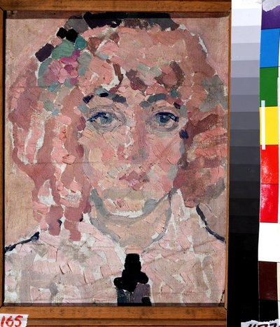 Auto-retrato. Peinture de Vera Vladimirovna Khlebnikova (Chlebnikova) (1881-1941), huile sur toile, vers 1910. Art russe, avant garde debut 20e siecle. Estado B. Galeria de Arte Kustodiev, Astrakhan (Rússia). de Vera Vladimirovna Khlebnikova