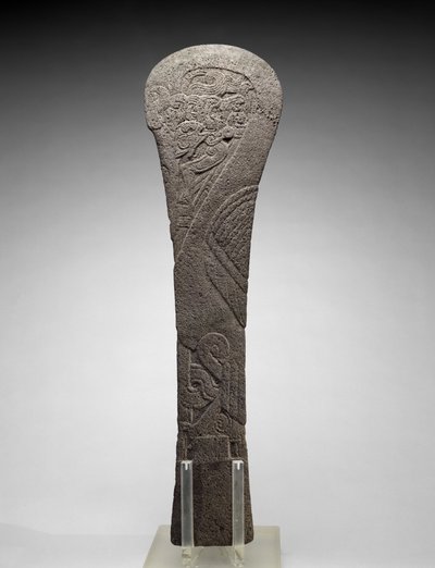 Palma com ave aquática, 300-1200 DC (basalto) de Veracruz Veracruz