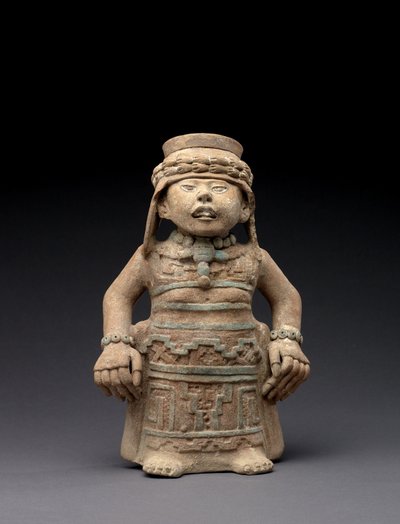 Figura efígie feminina em pé, 600-900 (terracota com pigmento) de Veracruz Veracruz