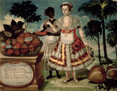 Mulher distinguida com a sua escrava negra de Vicente Alban