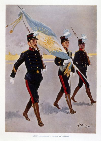 Cadetes do Exército Argentino na prática de Vicente Blasco Ibanez