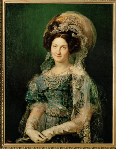Maria Christina de Bourbon, quarta esposa de Fernando VII (pintura sobre tela) de Vicente Lopez y Portana