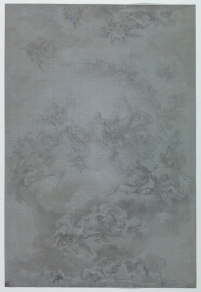 Estudo para Decoração Pintada de um Teto, Casino de la Reina (Casino da Rainha), Madrid, Espanha de Vicente Lopez y Portana