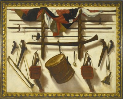 Trompe loeil com um suporte para armas de Vicente Victoria or Vitoria